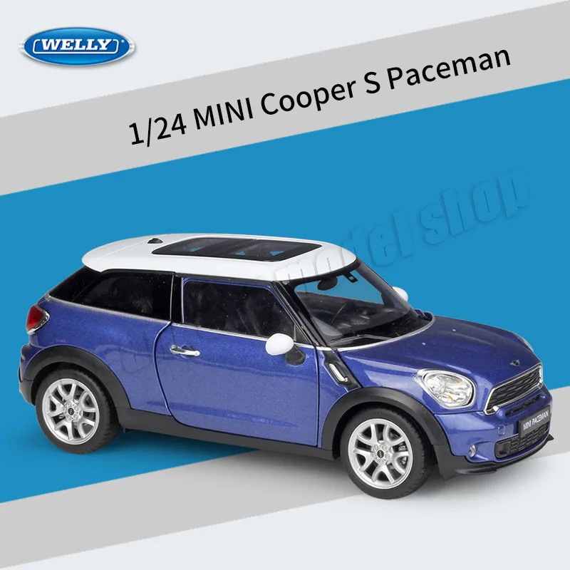 WELLY 1:24 Mini Cooper S Paceman Die-cast Alloy Car Model Toys Collectible Miniature Cars Decoration Holiday Gift Wholesale