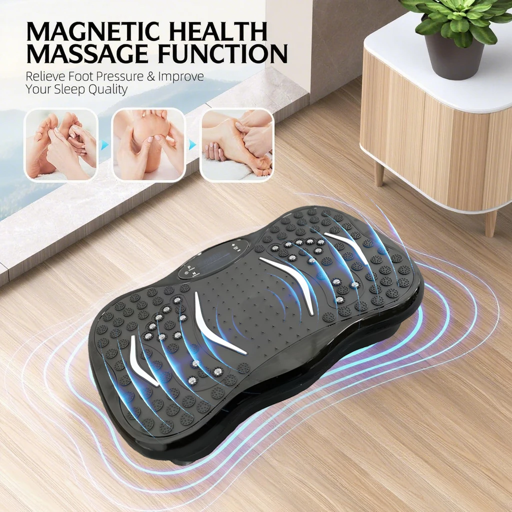 Electric Vibrating Plate Black Stress Relief Power Body 4d Oscillating Vibration Plate Fitness Exercise Machine for Lymphatic