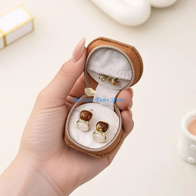 

Брелок для ювелирных изделий с несколькими отделениями и мягкой подкладкой из искусственной кожи, чехол для хранения обручальных