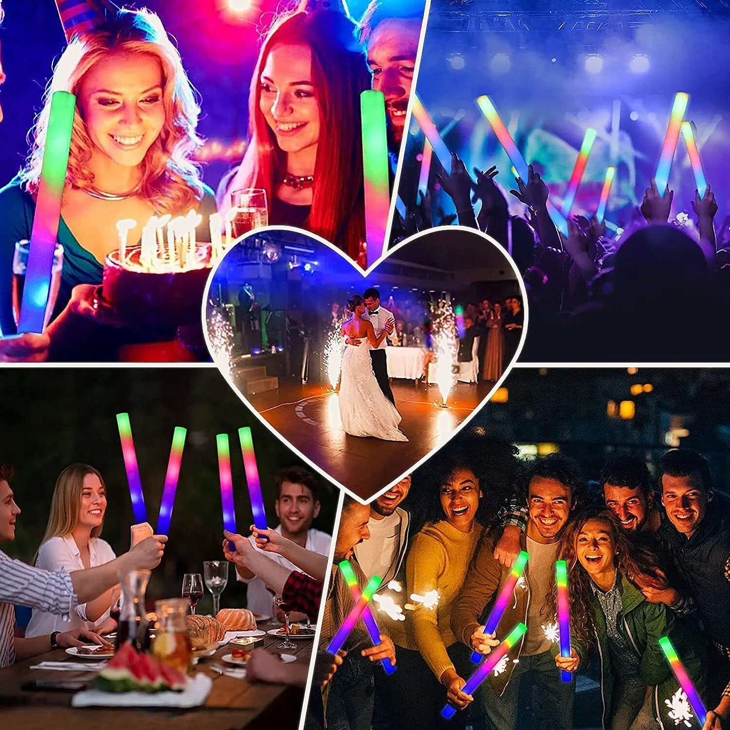 Glow Sticks Bulk 102-Pack LED  - Flashing Led Foam Sticks Party recension och pris