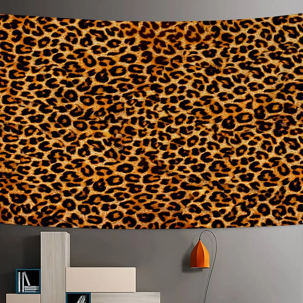 Leopard Pattern Anime Tapestry Hippie Flower Wall Carpets Dorm Decor Cheap Hippie Wall Hanging