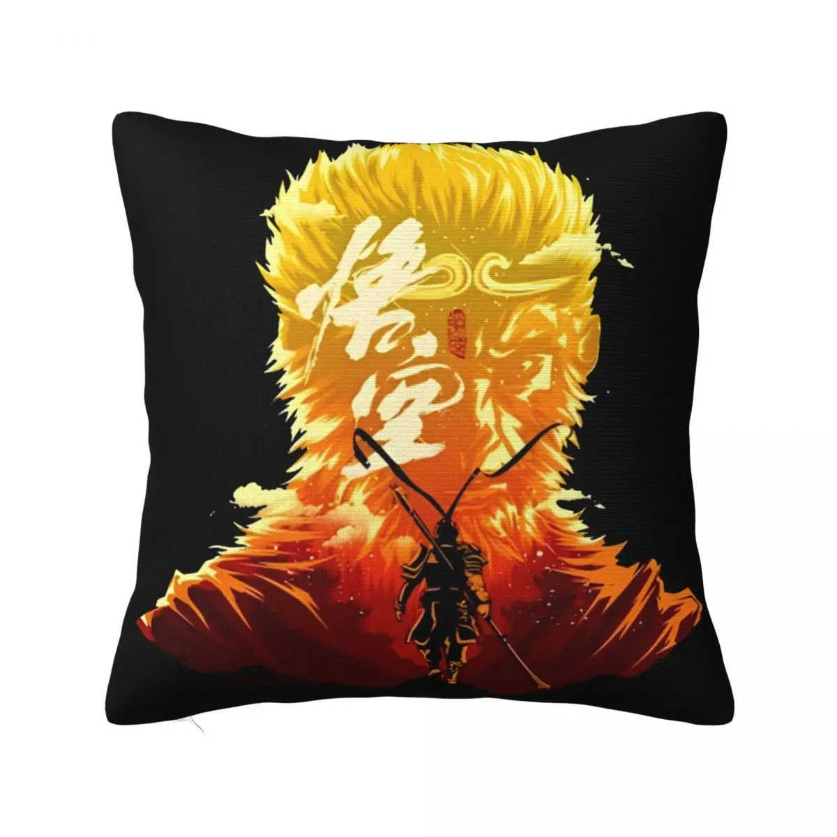 Decorative Pillow Cover Black Myth Wukong Video Game Accessories Chair The Monkey King Throw Pillow Case Cover Square Multi Size