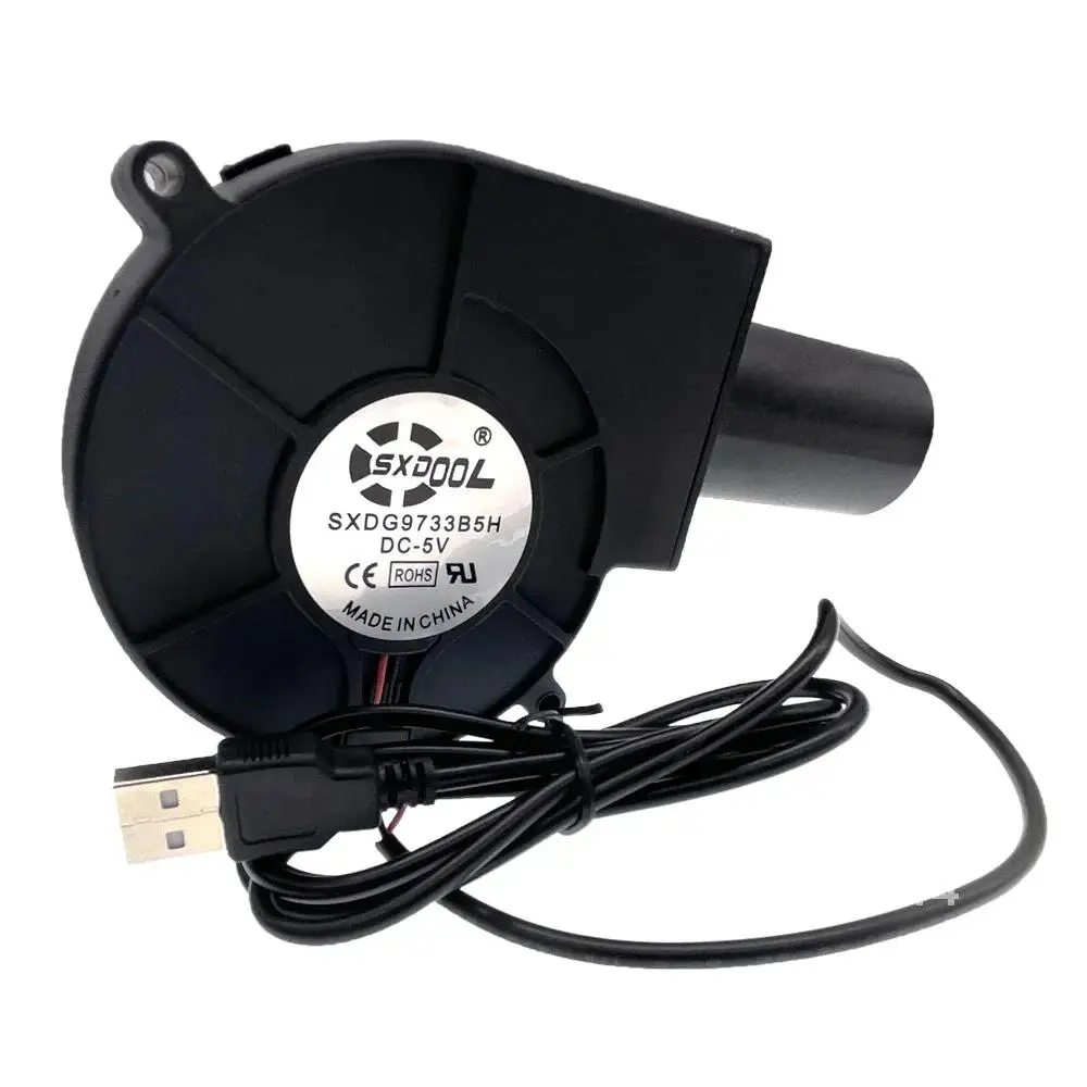 Draagbare Outdoor Houtkachel Bbq Blower Met Kleine Turbine Lucht Verzamelen Kanaal Nieuwe Dc 5V Usb Snelheidsregulering