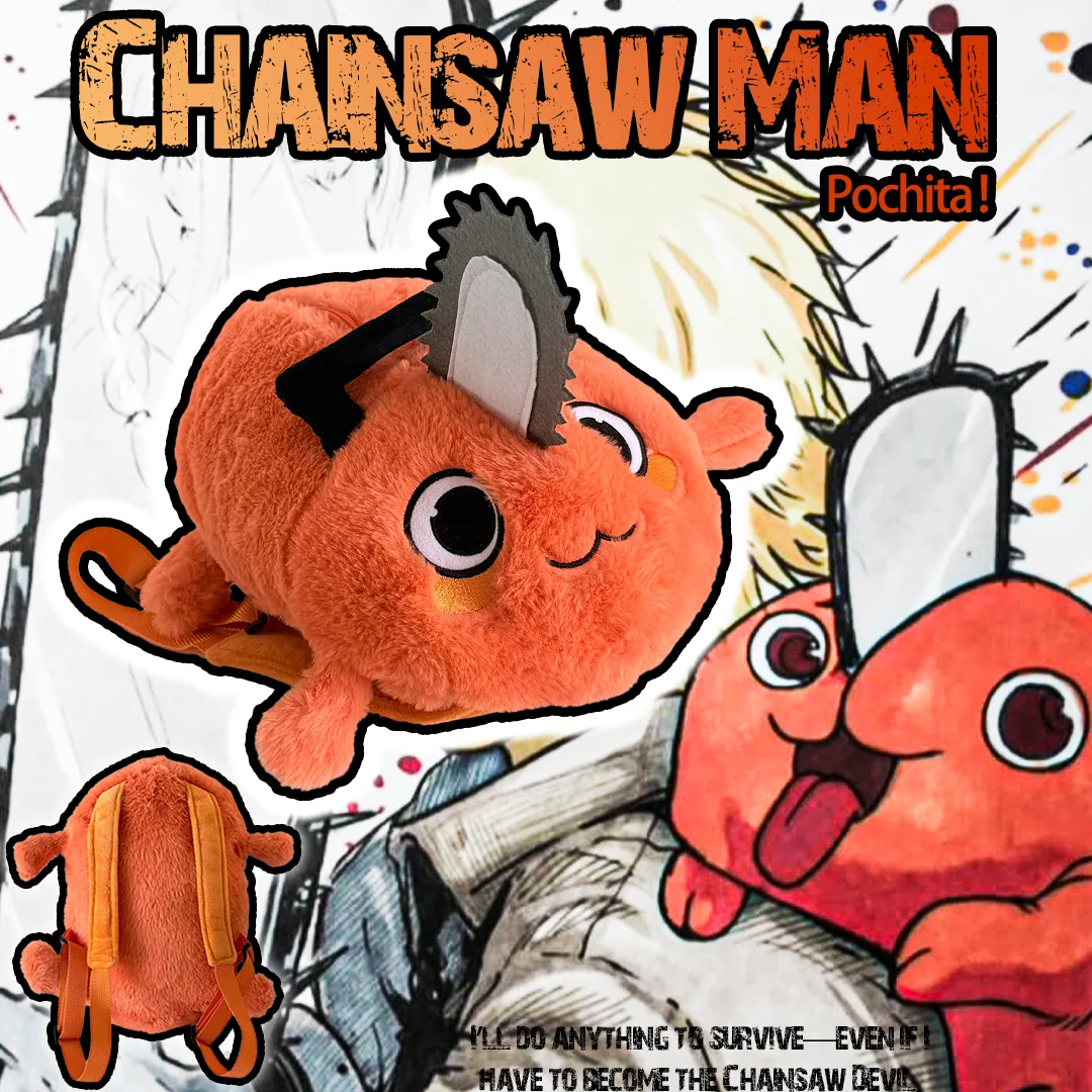 

Оранжевая собака Pochita плюшевый рюкзак японского аниме мультфильм оранжевая собака сумка на плечо мягкая сумка для покупок телефон Denji косплей фанаты подарки