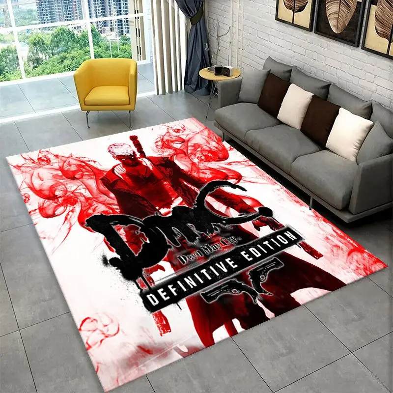Game D-Devil May Cry DMC Gamer Carpet Rug for Bedroom Living Room Sofa Playroom Doormat Home Decor,Kid play Area Rug Non-slip