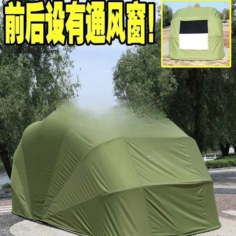 Semi-automatic mobile folding telescopic garage sunscreen flame retardant car parking shed thickened cotton warm car cover