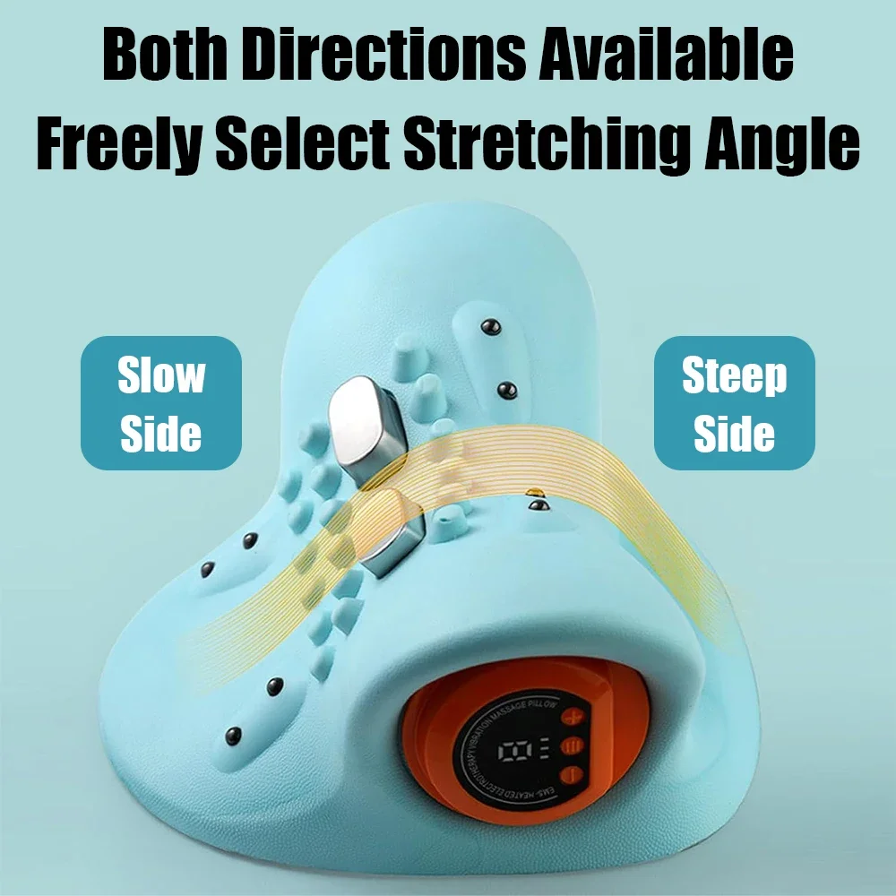 Electric Cervical Neck Massager Traction Head Acupoint Pillow Shoulder Body Stretcher Chiropractic Therapy  Heat Functi