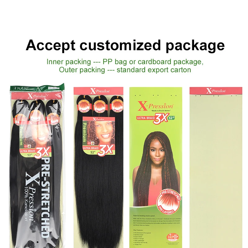 Fine Pack Easy Braiding Hair Kanekalon Jumbo Box Braids Crochet Curly Hair Wholesale Expression Braiding Hair Pre Stretched