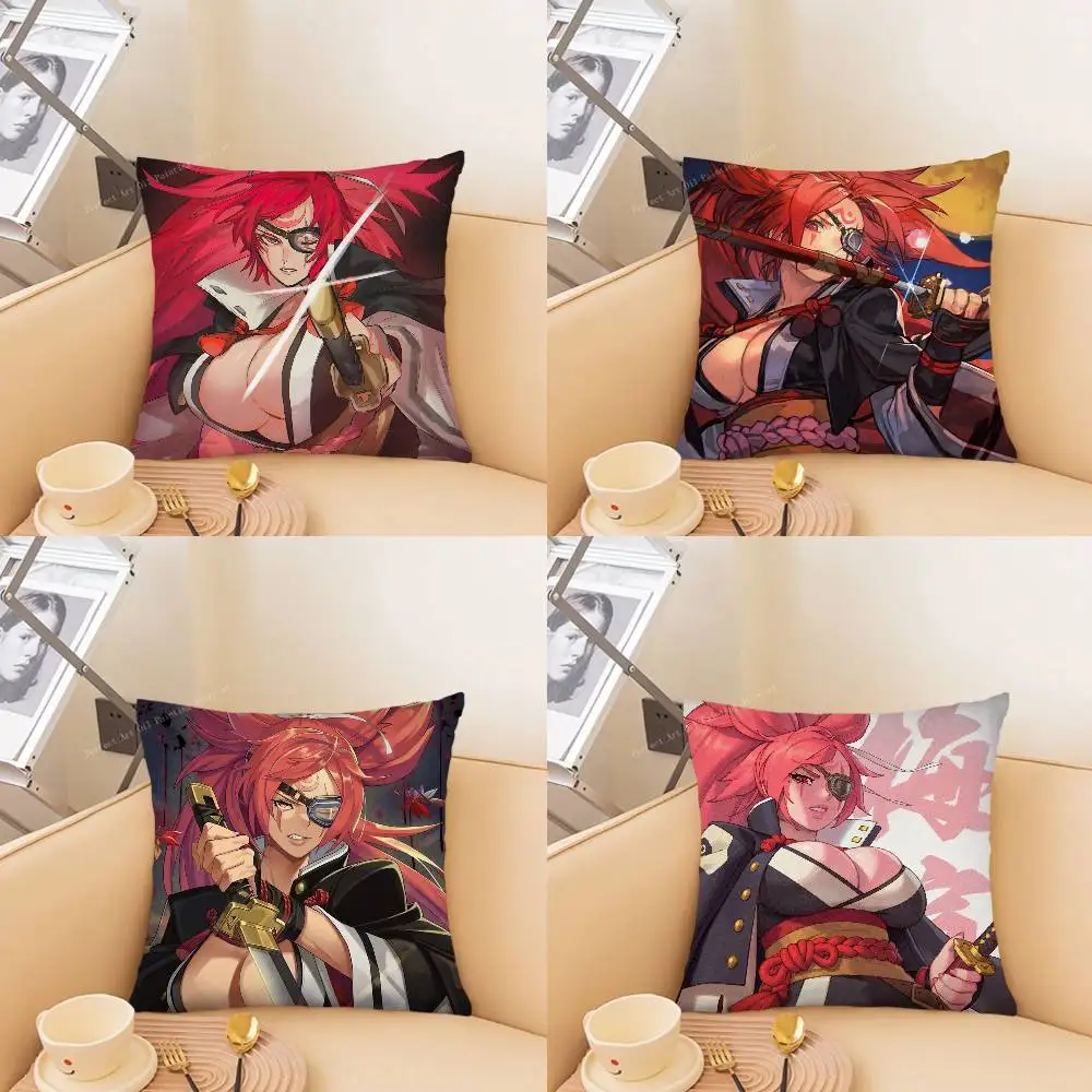 Baiken Fighting Game G-Guilty Gear Pillow Case Fashion Square Pillowcase Bedroom Sofa Room Ins Decoration Leisure
