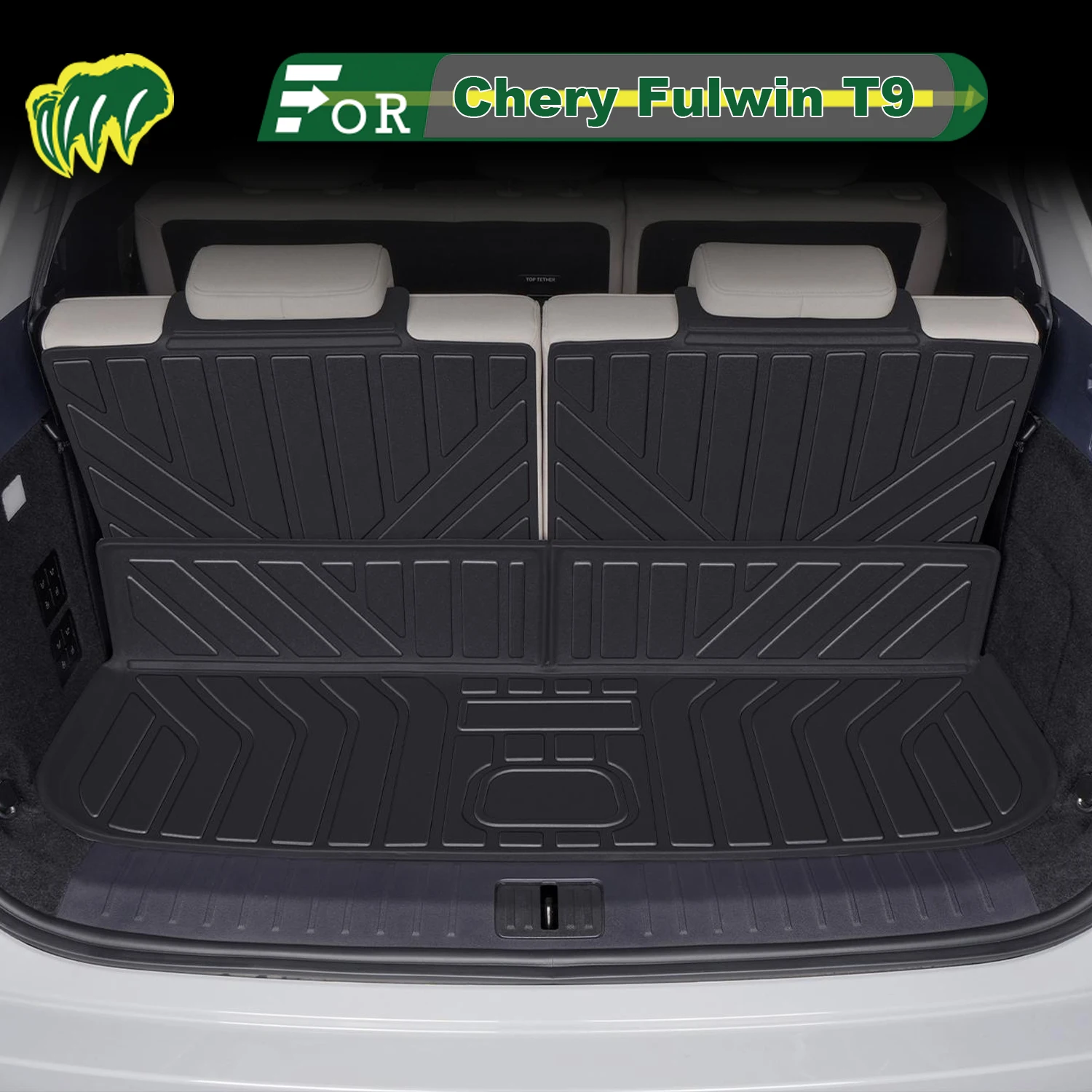 

Для Chery Fulwin T9 2024-2025 TPE индивидуальный коврик для багажника автомобиля всесезонный коврик для багажника 3D-образная подкладка для багажника защитный коврик для спинки стула