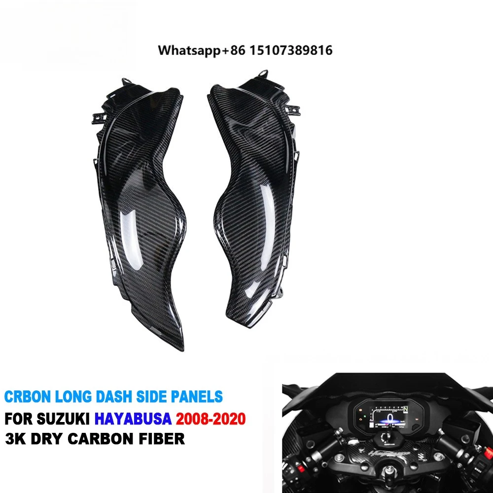 Motorcycle Real Carbon Fiber Long Dash Side Panels for GSX1300R Hayabusa Gen2 2008-2020