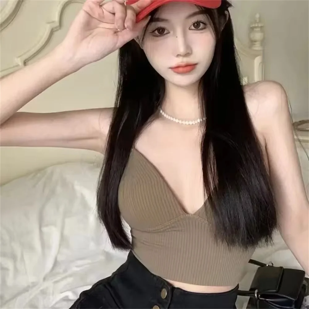 Women Sexy Crop Tops Bra Tube Top Female Streetwear Sleeveless Seamless Sports Bra Crop Camis Top Tee Bandeau Top Basic Tank image 2