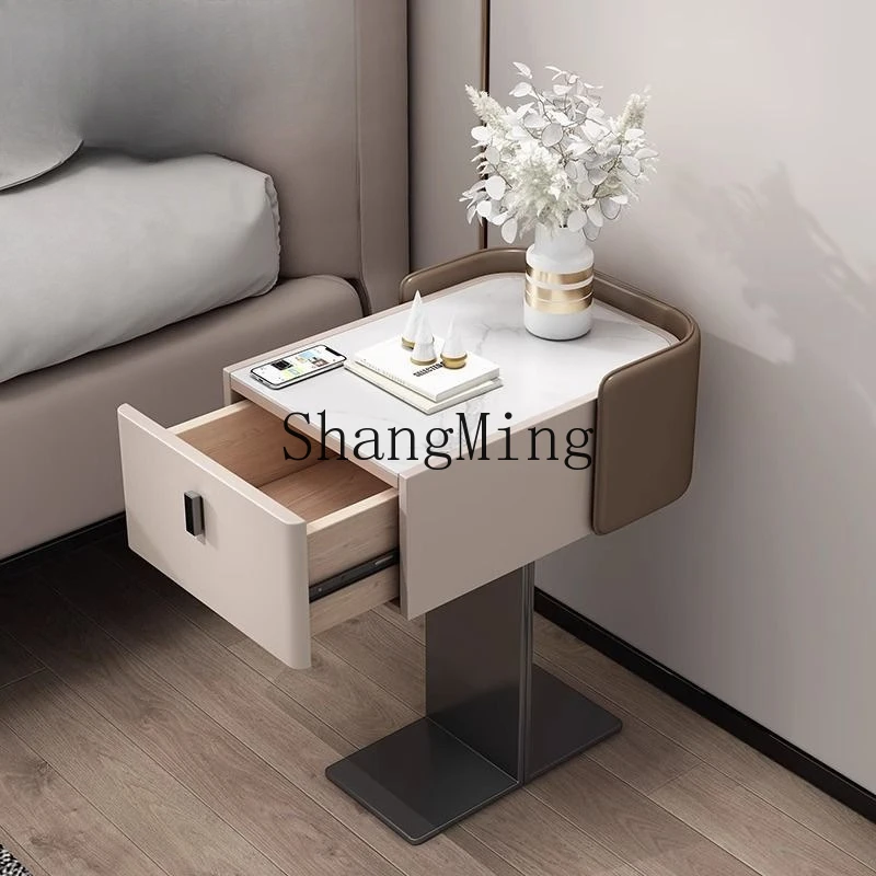 FG storage slate ultra-narrow bedroom modern small simple solid wood light luxury household bedside cabinet