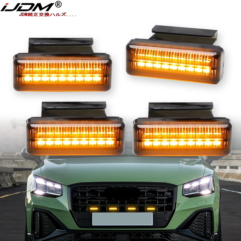 iJDM For Audi A3 A4 B8 8P 8V A6 C7 A5 Q5 B7 B6 RS Q3 Q7 S3 S4 S5 S6 S8 Front Grille Light Assembly DRL/Driving/Position Lights