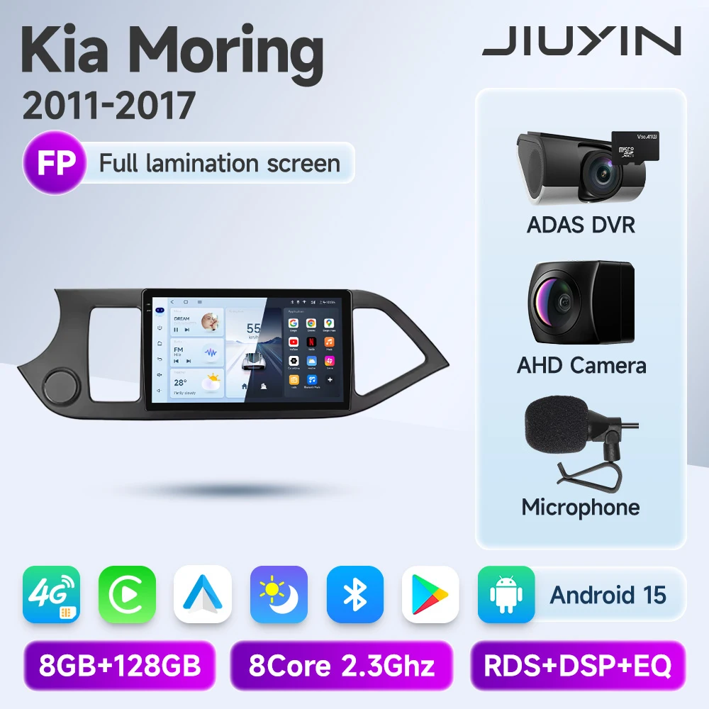 JIUYIN Android 15 Carplay Autoradio Multimidia Video Player Voor KIA PICANTO Ochtend 2011-2017 Navigatie GPS IPS Head unit
