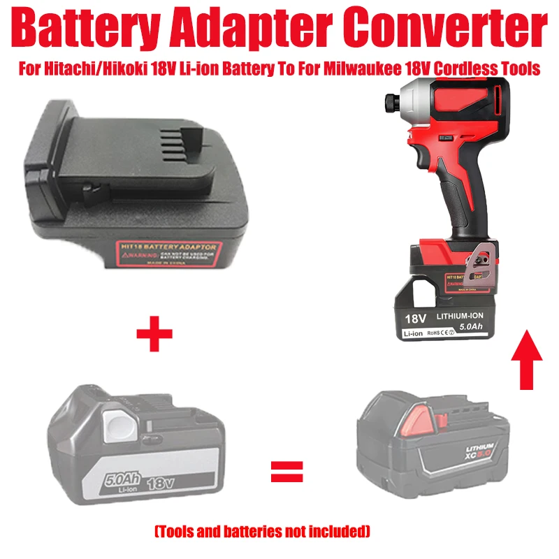 

For Milwaukee 18V Tools Battery Adapter for Hitachi/Hikoki 18V Lithium Batteries To for Milwaukee 18V Li-ion Battery Power Tools