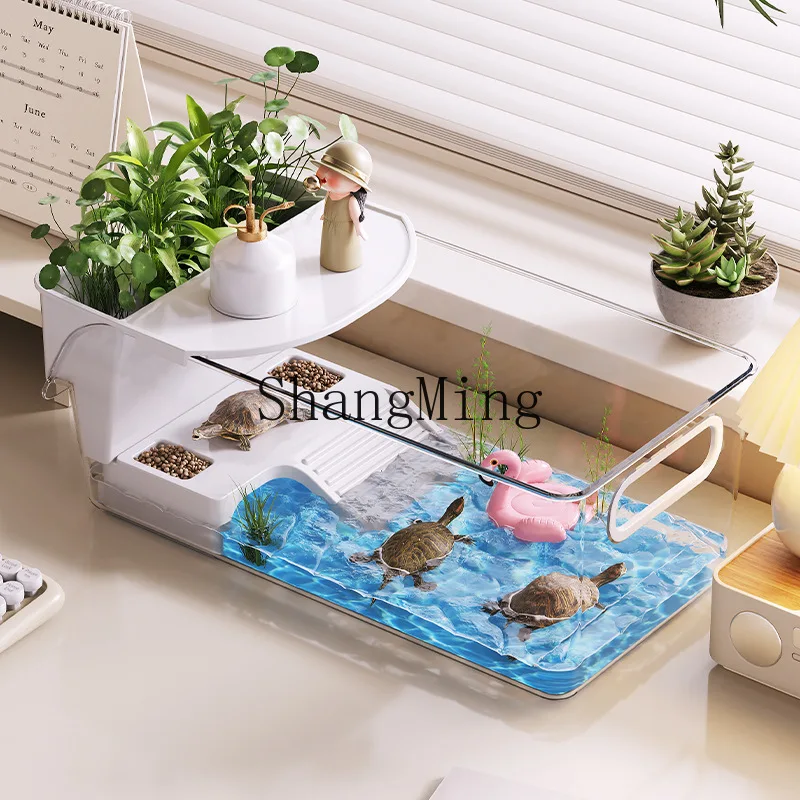 

SM small turtle rearing tank special aquarium home office desktop turtle tank ecological landscaping