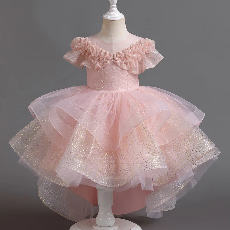 Baby Girl Dress Newborn Infant Baptism Dress Butterfly Mesh Fluffy Princess Dress Toddler Kids Wedding Birthday Party Gown