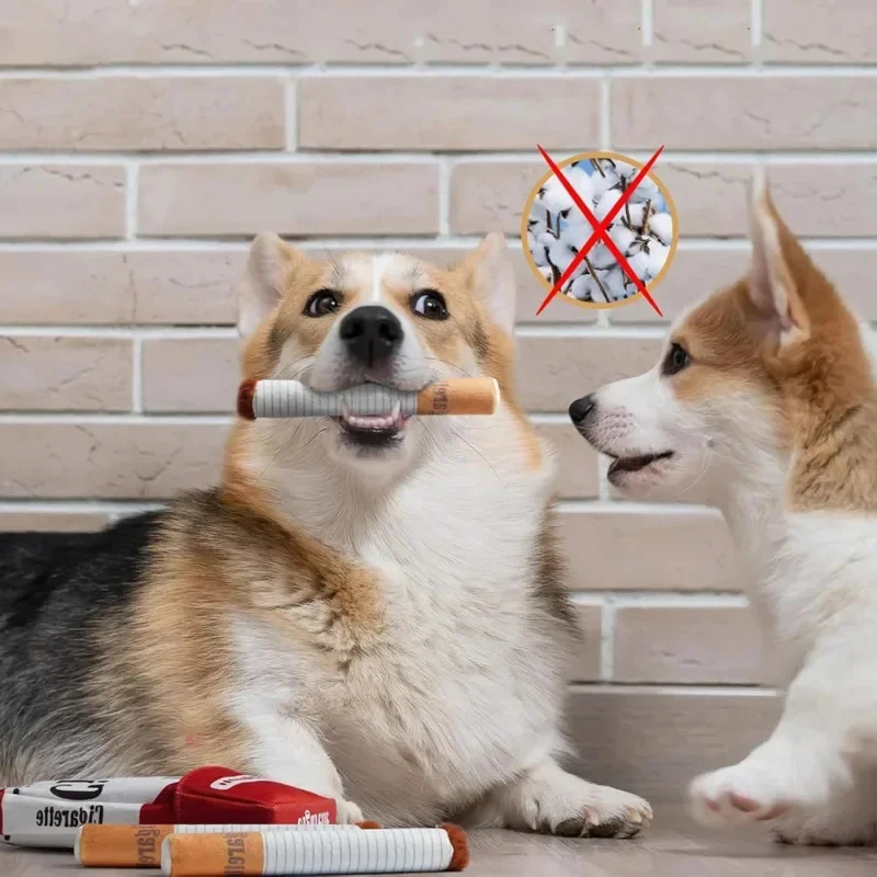 

Dog Cigarette Box Sound Making Toy Pet Toy Bite Resistant Grinding Plush Toy Cigarette Box 3 Cigarettes Cat Supplies Gift New