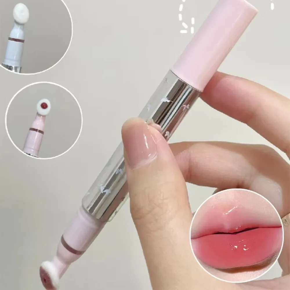 Brillo de labios de gelatina con espejo de cristal Sexy, cabezal de cepillo grande hidratante, lápiz labial líquido de larga duración, herramientas de maquillaje para labios carnosos cosméticos