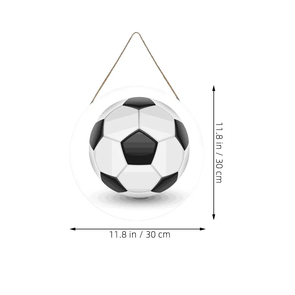 

Wood Sports Ball Pendant Wall Hanging Decor Simple Wooden Sports Ball Shaped Sign for Wall Decoration Kitchen Bedroom Bathroom