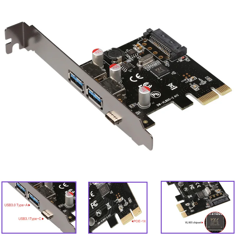 

Expansion Card Adapter Splitter Adapter PCIE Card Controller PCI-E riser card dock station PCI-e to USB3.0 type C card Game Hub
