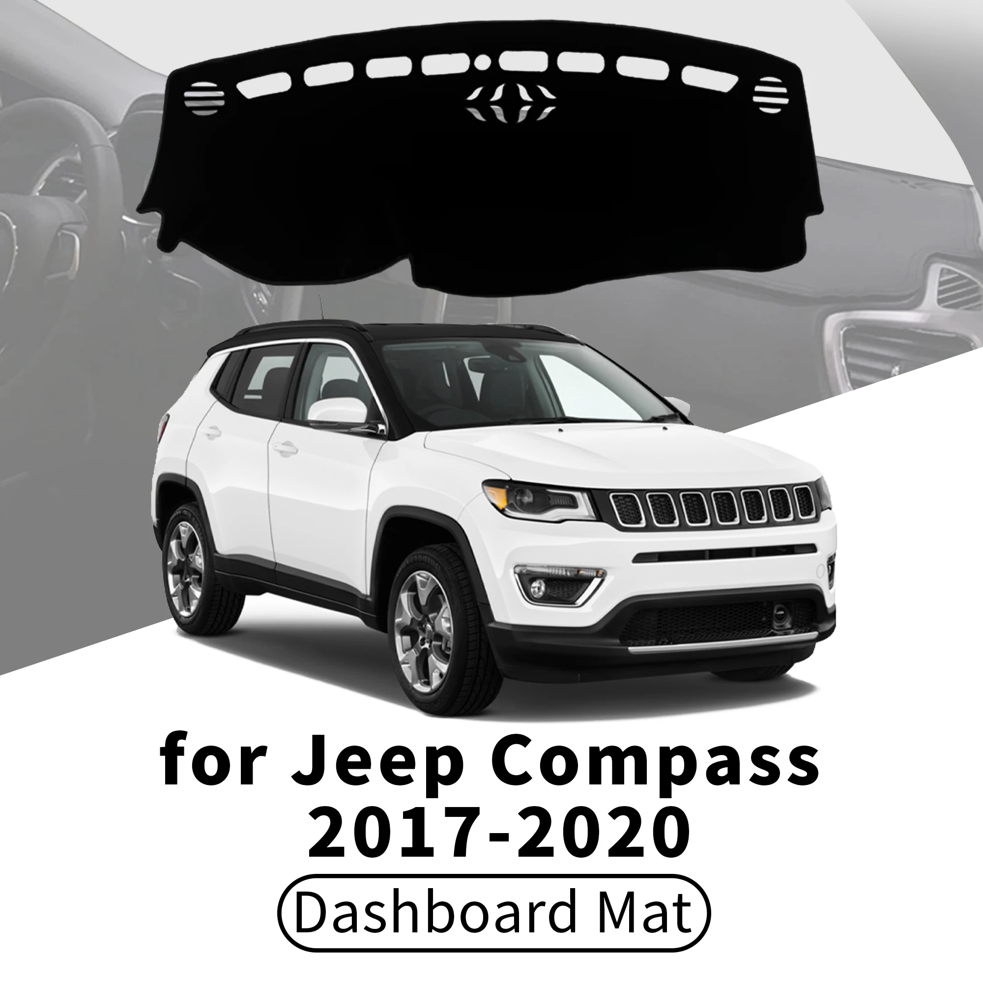 Housse de tableau de bord pour Jeep Compass 2017 2018-2020 MP M6, pare-soleil, anti-UV, anti-éblouissement, accessoires d'intérieur
