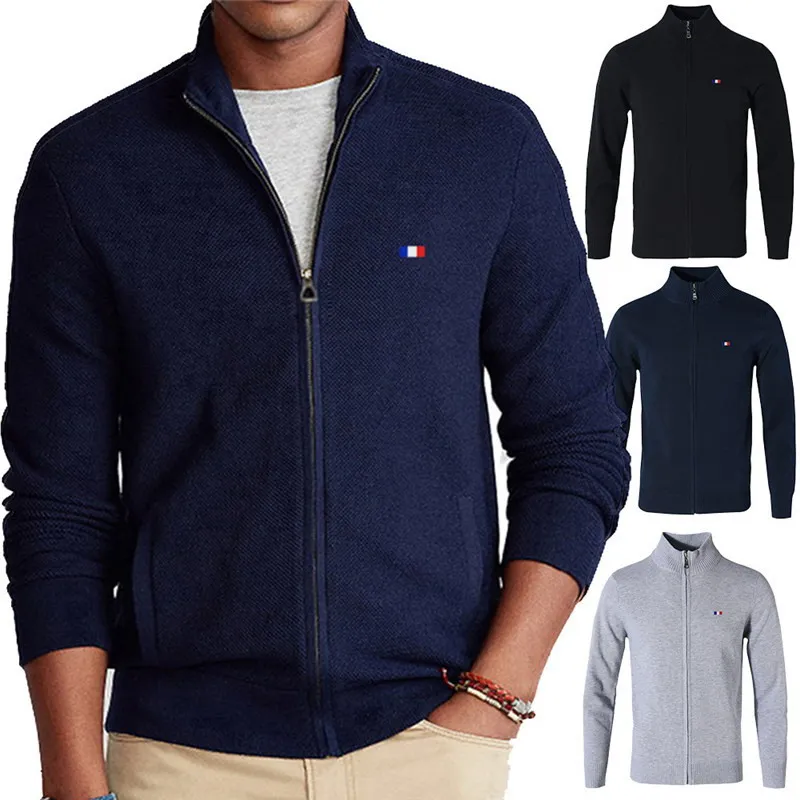 

100%Cotton Men's Clothing jackets Cardigan Coats Sweater Hoodie Casual Vintage Sweatshirts Luxury Winter Brand Knitting Tops