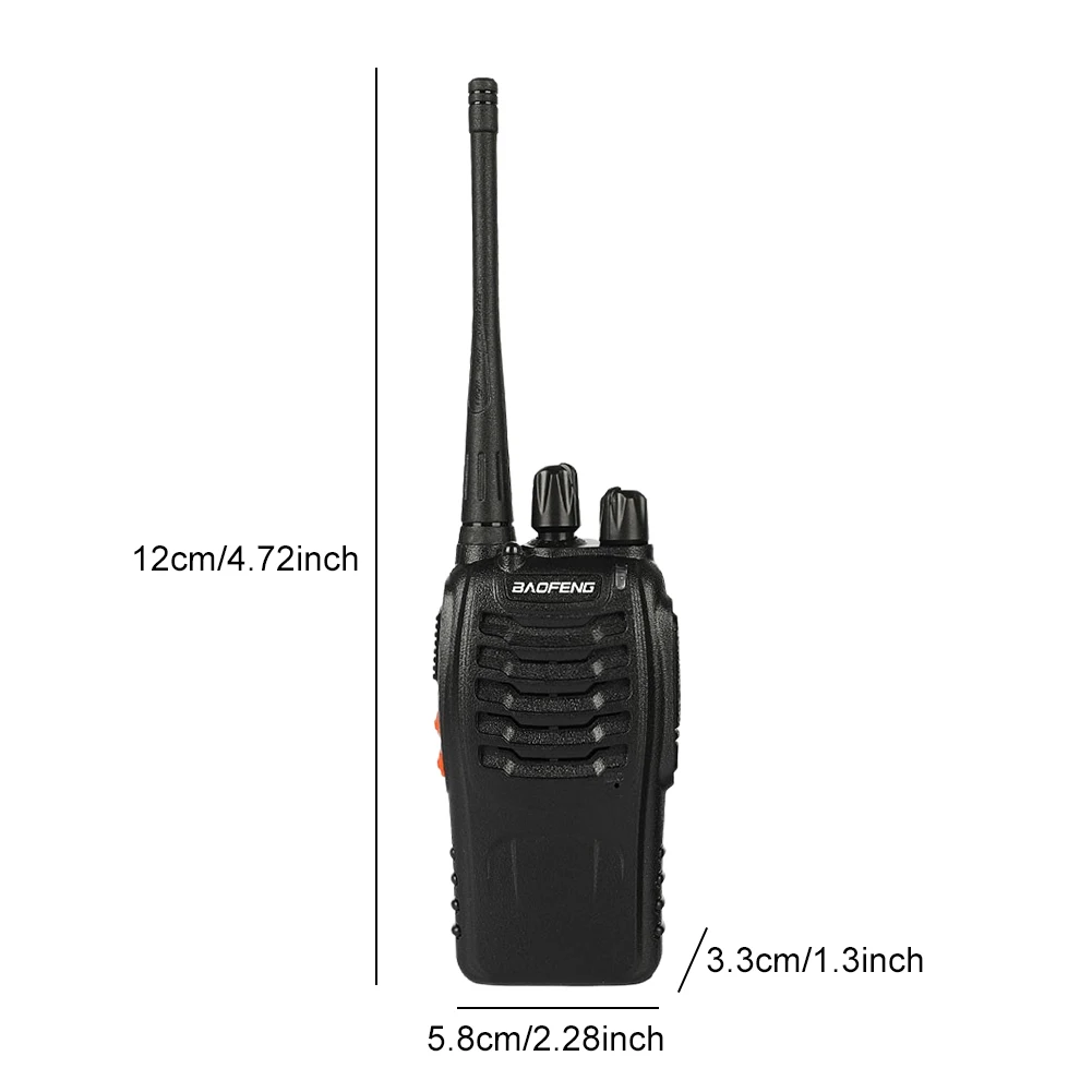 2PCS BF-888S Draadloze Walkie Talkie Dual Band Draagbare Tweerichtingsradio Lange afstand UHF 400-470MHz Walkie Talkie Ham Tweerichtingsradio