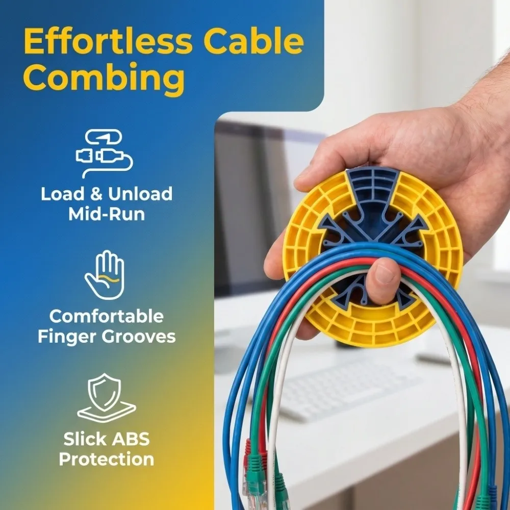 Plastic Cable Combing Tool Various Colors 12 X 12 X 4 Cm Wire Organizer Cord Management Sorter TV Peripheral Power Cord Sorting