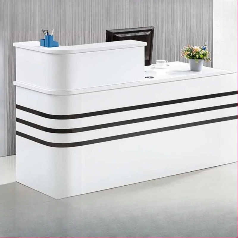 

Front desk, reception desk, clothing store, cash register, corner bar, counter, desk, simple modern commercial paint