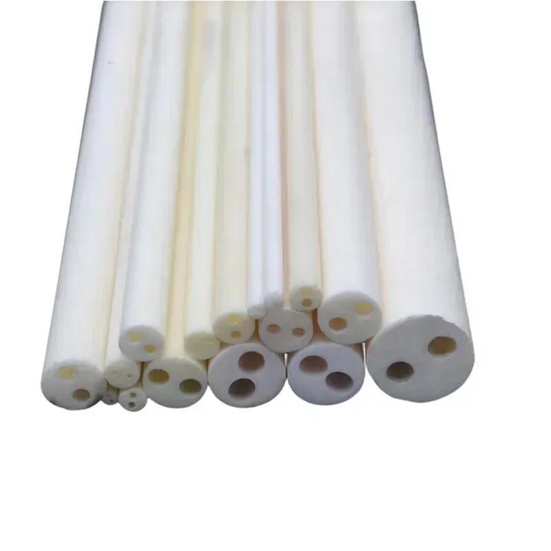 10pcs 99 High-Purity Dual Hole Corundum Tube Thermocouple Core High-Temperature Resistant Porous Ceramic Tube 1Meter e