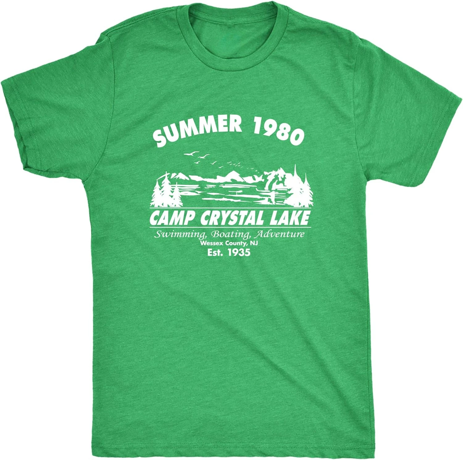 Camp Crystal Lake 1980 Spooky Halloween Graphic Novelty Funy Men\'s T Shirt Tees Outdoor Camping Group Clothing Gift Vintage Tops