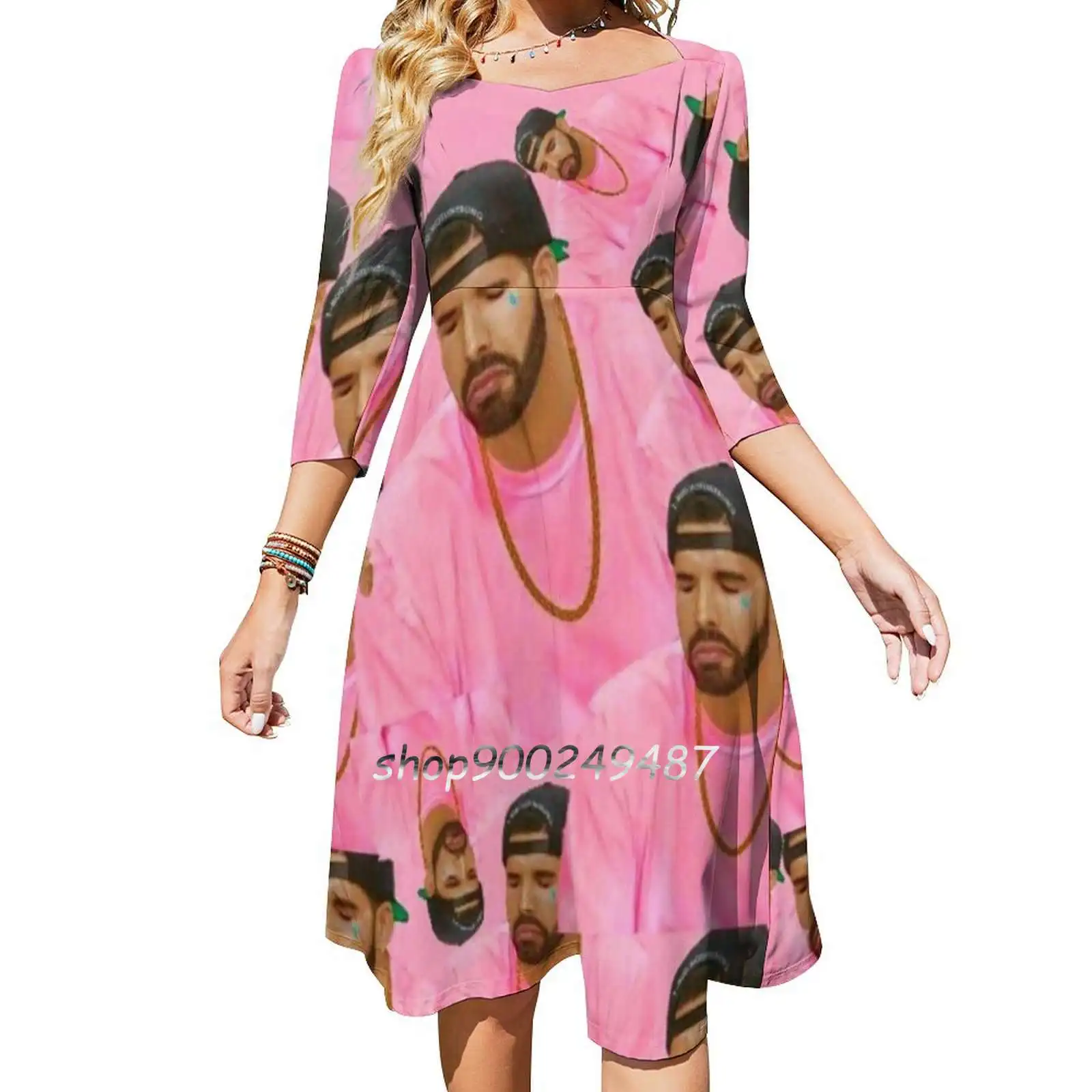 Drake Face Mask , Hotline Bling , Washable & Reusable , Women Casual High Waist Mini Dress Short and Long Sleeve Dresses Fashion