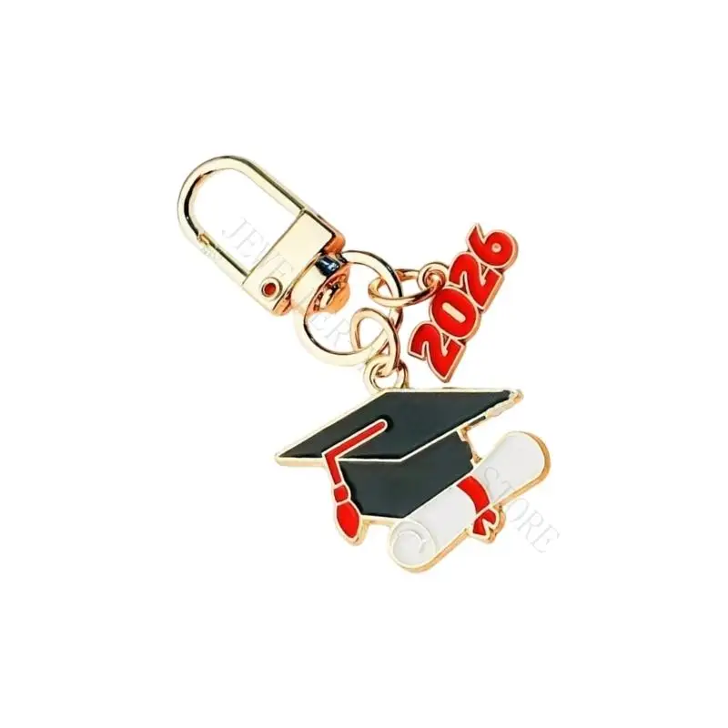 R7UF 2026 Graduation Year Keychain Diploma Charm Coating Achievement