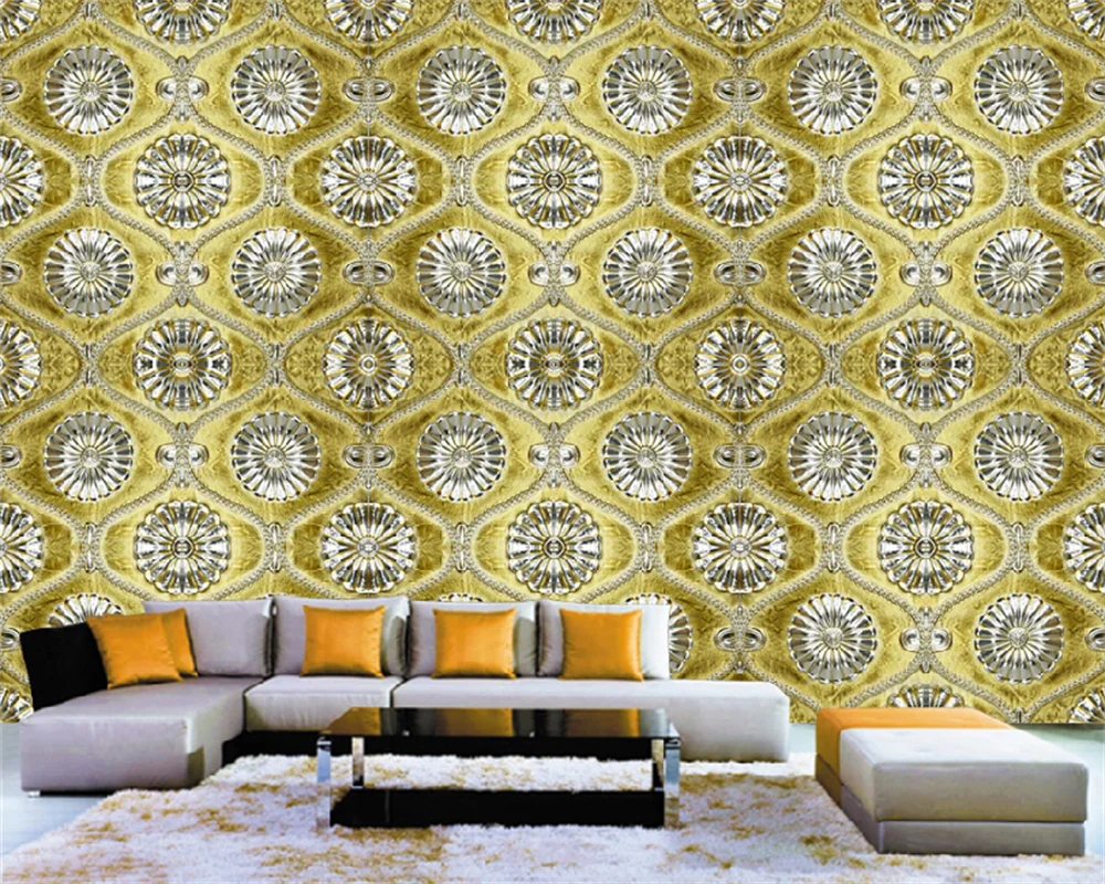 

wellyu Custom wallpaper art gold foil texture parquet living room bedroom large background wall HD personalized home decoration