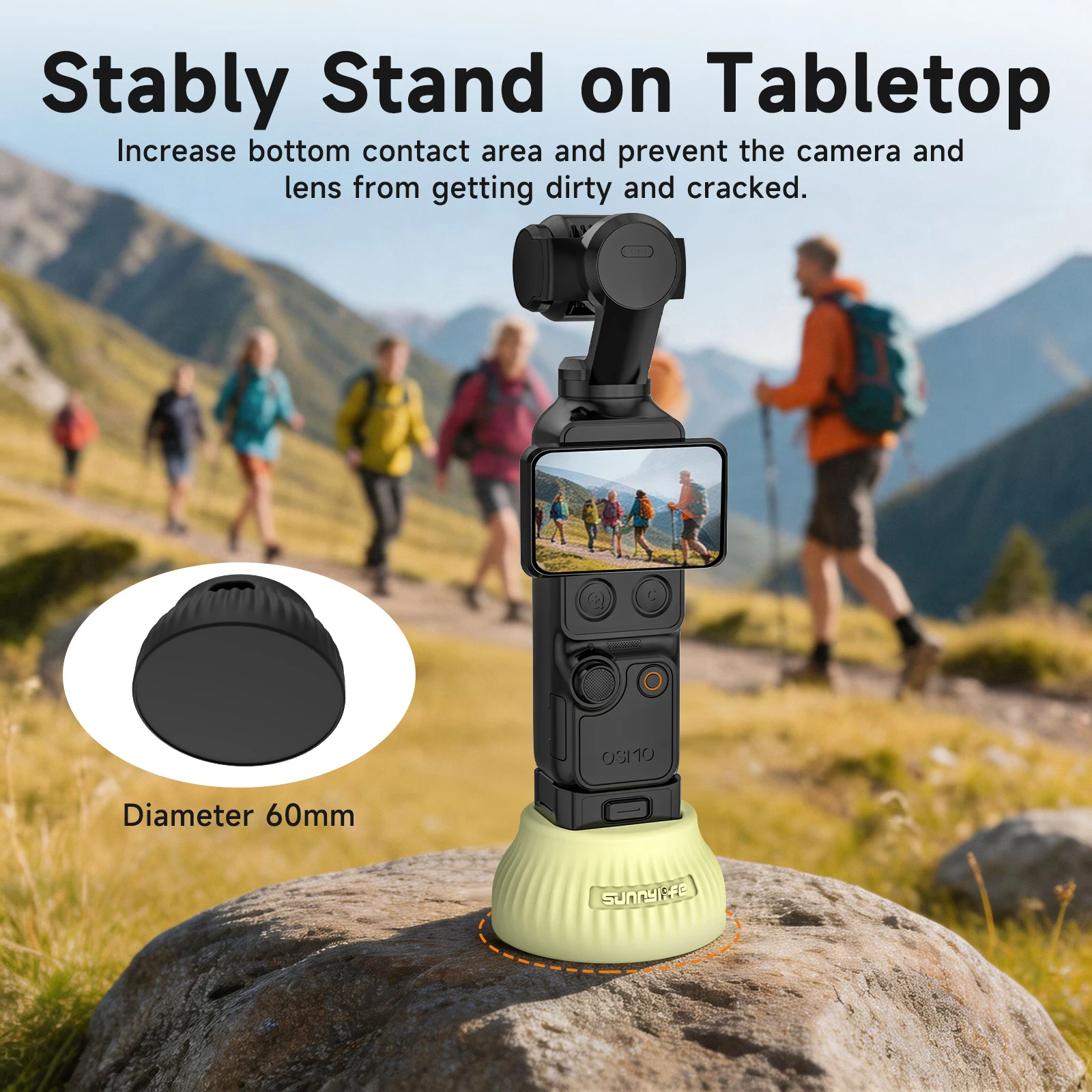 

Silicone Car Mount Desktop Stand Base for DJI Osmo Pocket 4 / 3 Upright Support Bracket Stable Holder