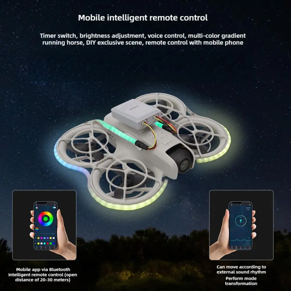 Drone LED Light Strip For DJI Neo/AVATA2 Luminous Night Safety Flight Light Strip Colorful Light Strips For DJI Drone Accessorie