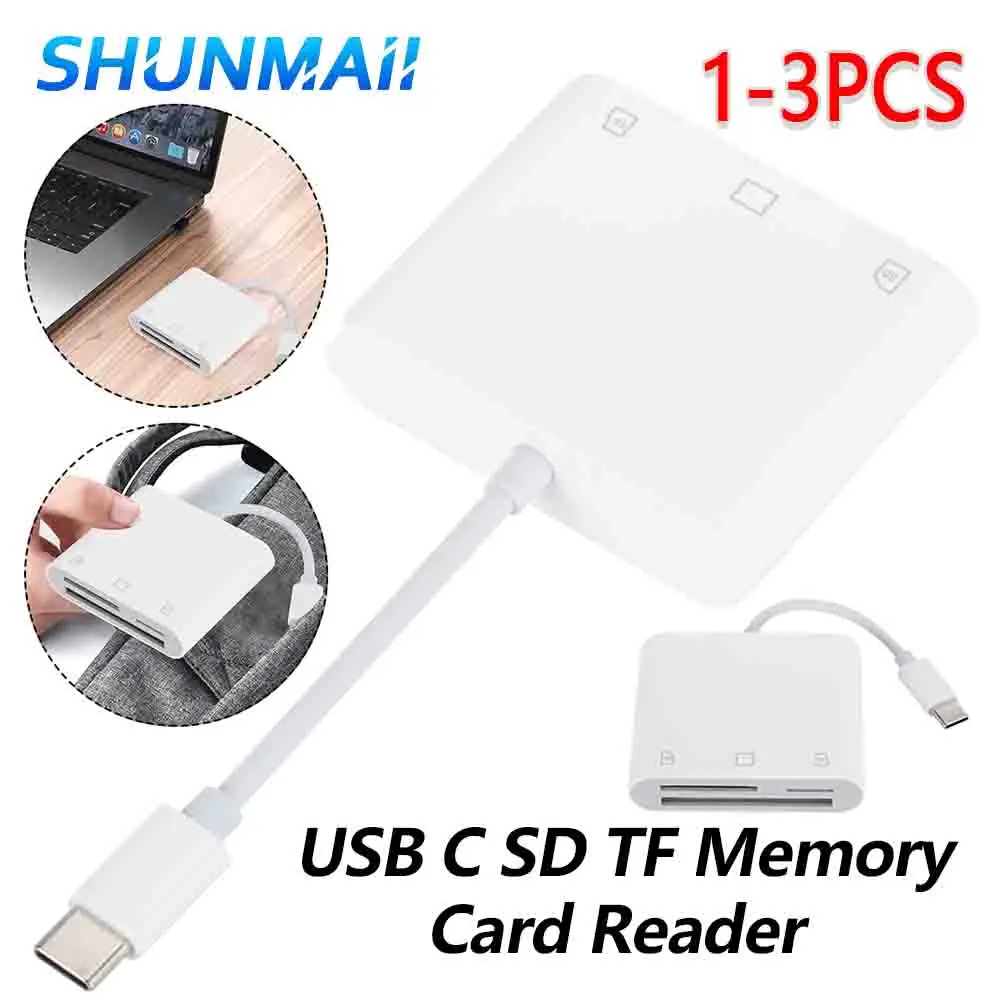 3-in-1 Type-C To SD/TF/CF Memory Card Adapter Type C Camera Adapter Driver Free for iPad iPhone 15 MacBook and More USB-C Device