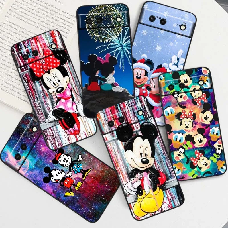 

Mickey Mouse Illustration For Google Pixel 10 9a 9 8A 8 7 7A 6 6A Pro XL 2024 5G Black Soft TPU Silicone Cover