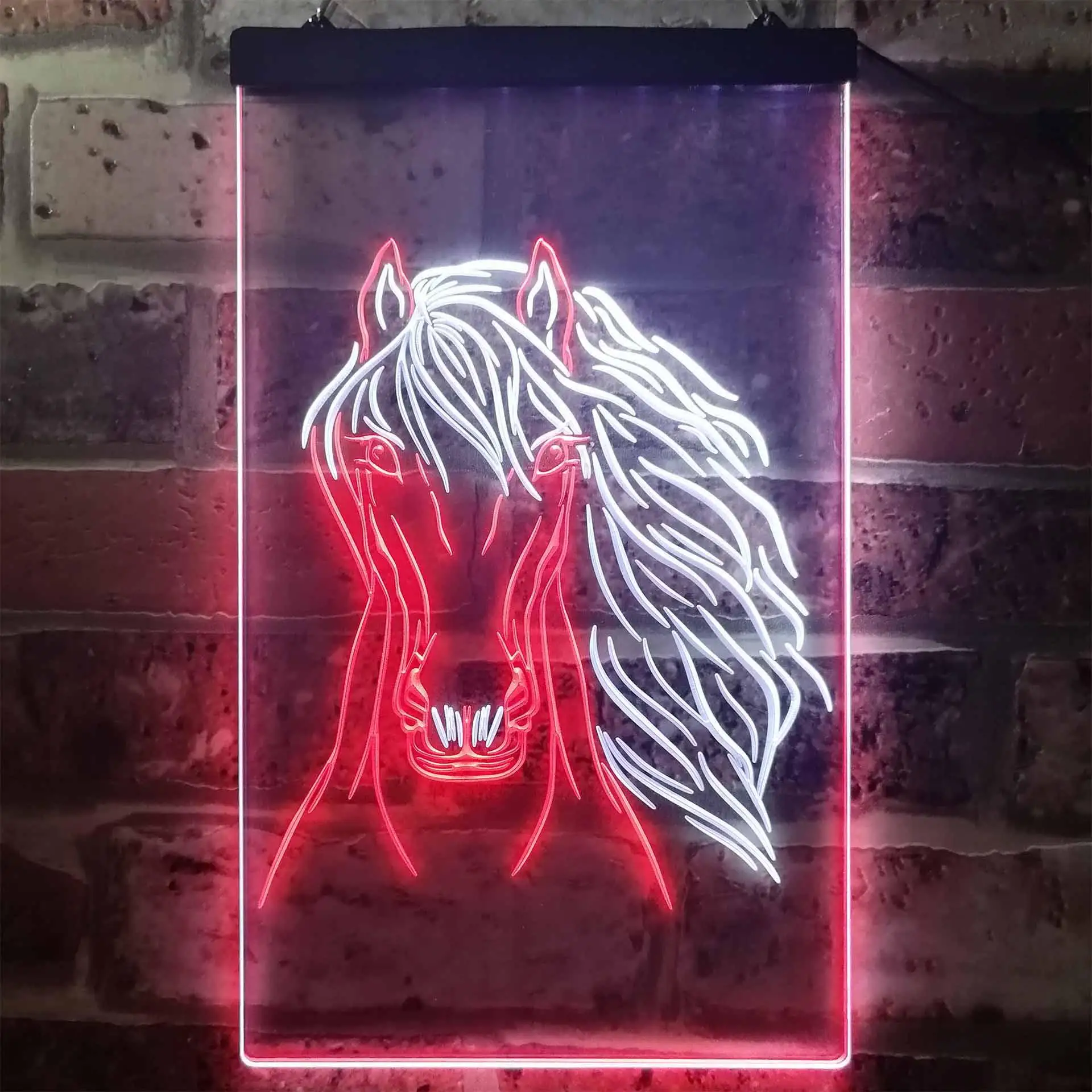 Horse. Spirit of Freedom Dual Color Led Neon Sign st6-i3234
