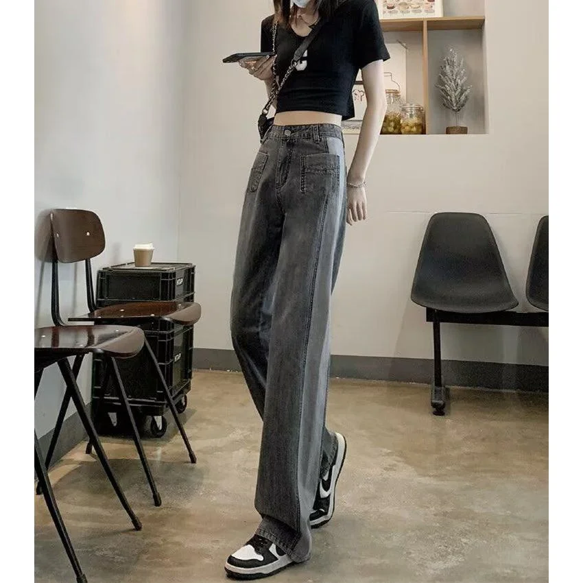 

Расклешенные джинсы с высокой талией на подкладке, женские осенне-зимние новые утягивающие джинсы небольшого размера с копытами, повседневные хлопковые джинсы в полиэстере...