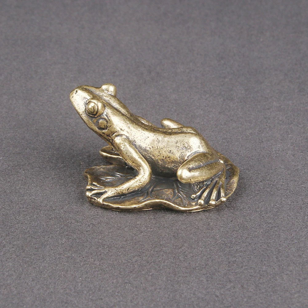 

Vintage Brass Pet Decor For Home Office Garden Party Brass Frog Gift Compact Frog Decorations Tabletop Ornament