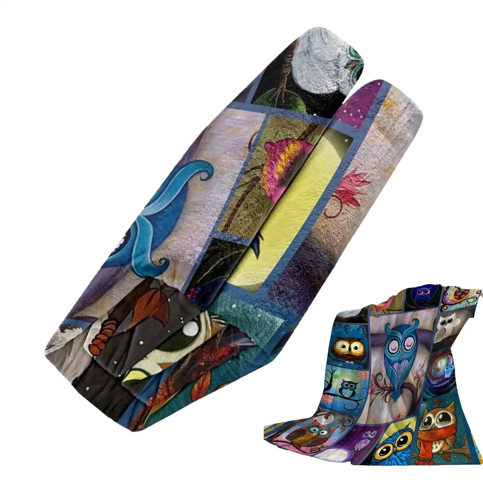 

Одеяло с совой, мягкое теплое дорожное одеяло, плюшевое одеяло для кровати для женщин и детей, домашний кемпинг, автомобильное кресло, диван-кровать, гостиная