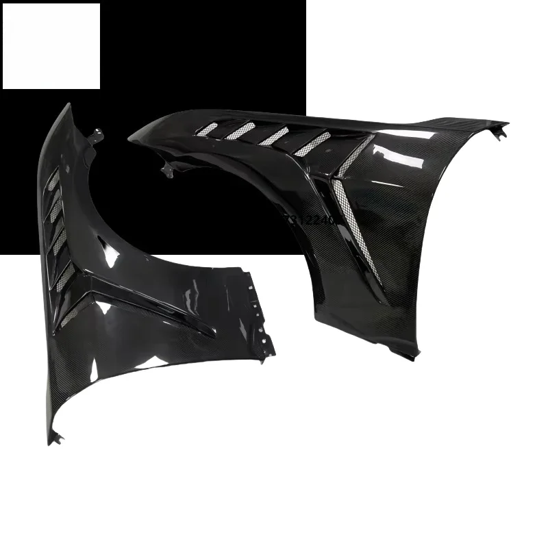 

Suitable for 2024 Mustang Carbon Fiber Mudguard GTD Style Front Bumper Perforated Mudguard
