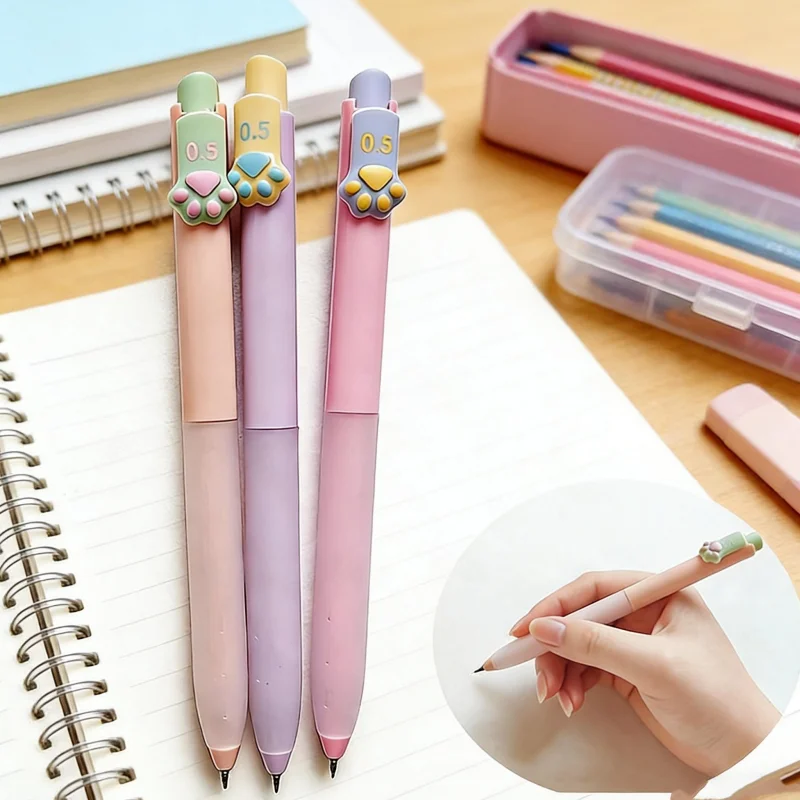 

Набор из 12 черных гелевых ручек с разными цветами, дизайн в виде кошачьей лапки, выдвижные, высококачественные, с удобным захватом, подходят для студентов, отлично подходят для письма, идеально подходят в качестве праздничного подарка.