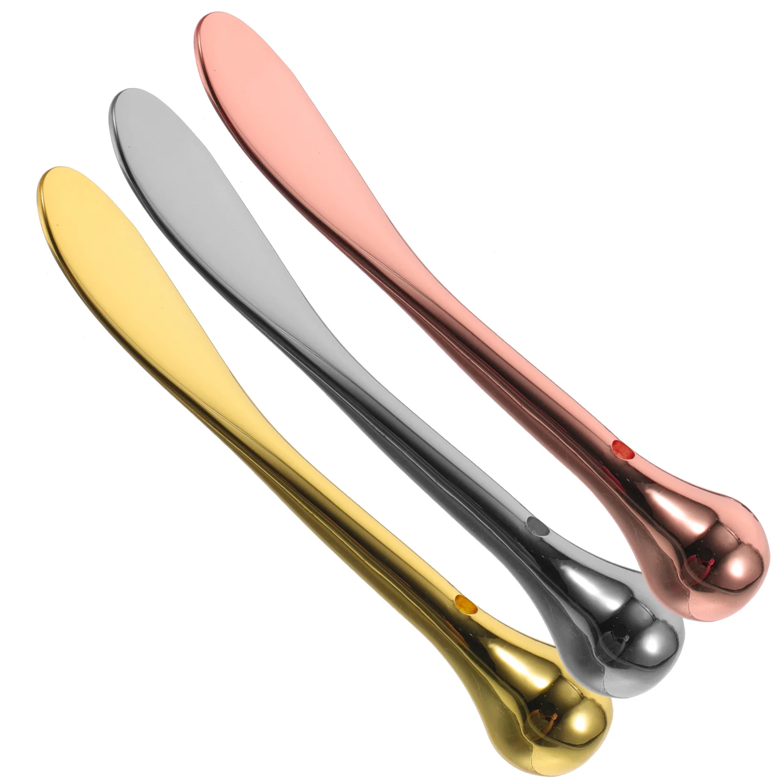 3 pezzi cucchiaio per crema per gli occhi massaggiatore bastone per massaggio degli occhi in lega di zinco strumento portatile per la cura della pelle per le donne sollievo dalle occhiaie