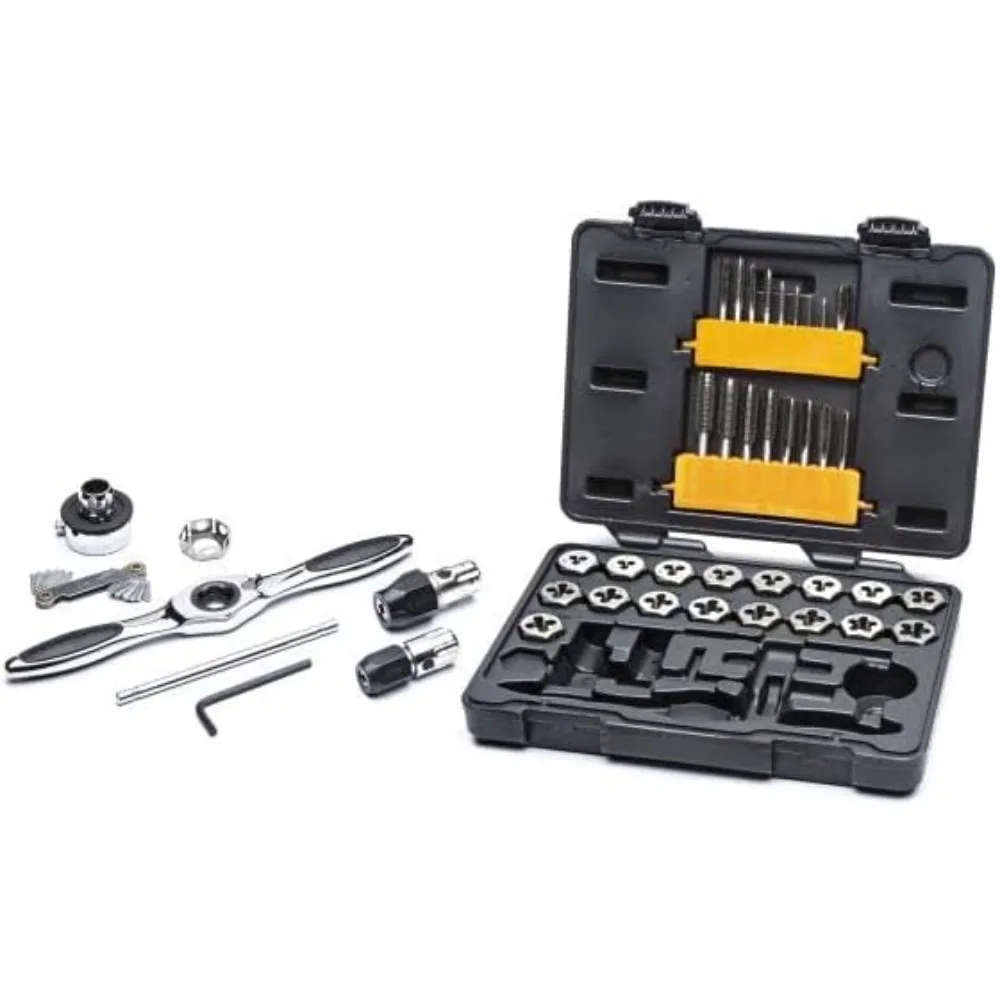 77 Piece SAE/Metric Ratcheting Tap and Die Set -3887