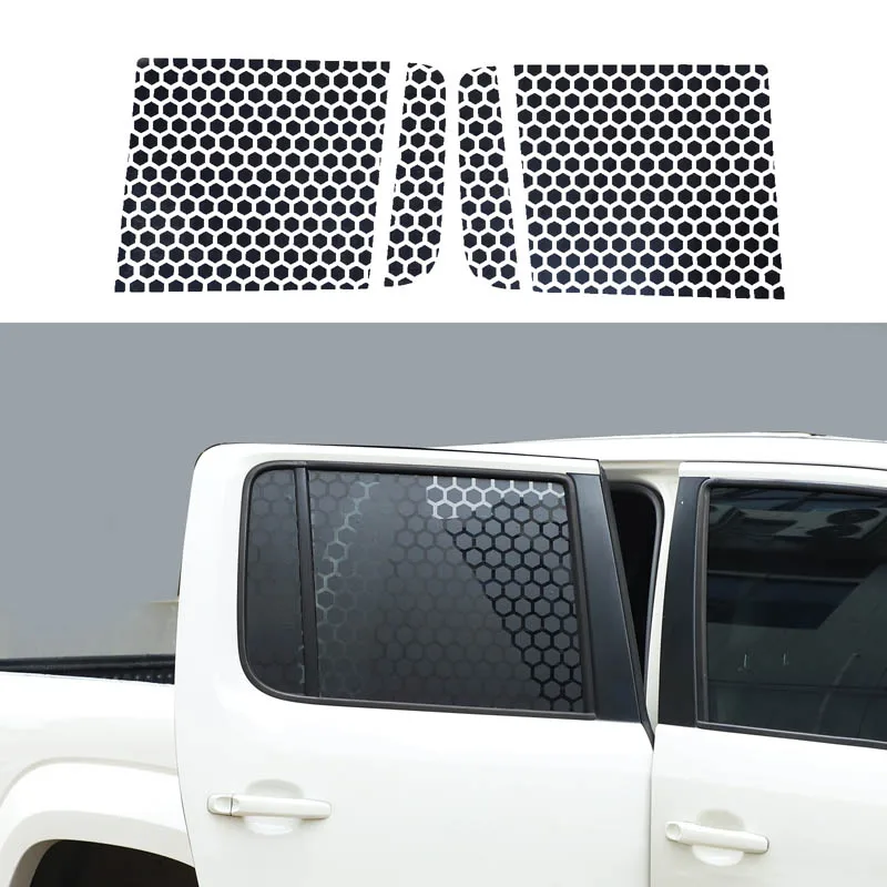 

Honeycomb Rear Door Window Trim Sticker PVC Mountain Peak Glass Trim Sticker Car Decoration For Volkswagen Amarok 2011-2018