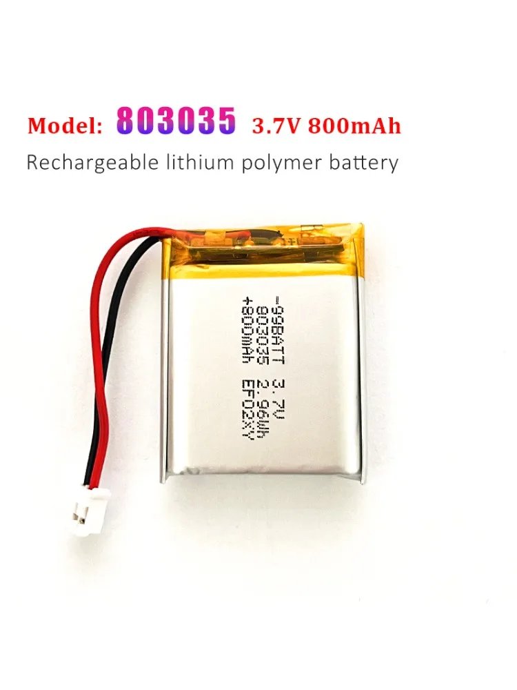 803035 800mAh 3.7V Akumulator litowo-polimerowy do smartwatcha, słuchawek Bluetooth, głośnika, oświetlenia LED — zdjęcie produktu 7